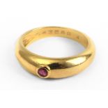 Cartier. Solitaire ring with a round brilliant cut ruby