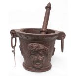 A 19th century Catalan bronze apothecary bronze mortar