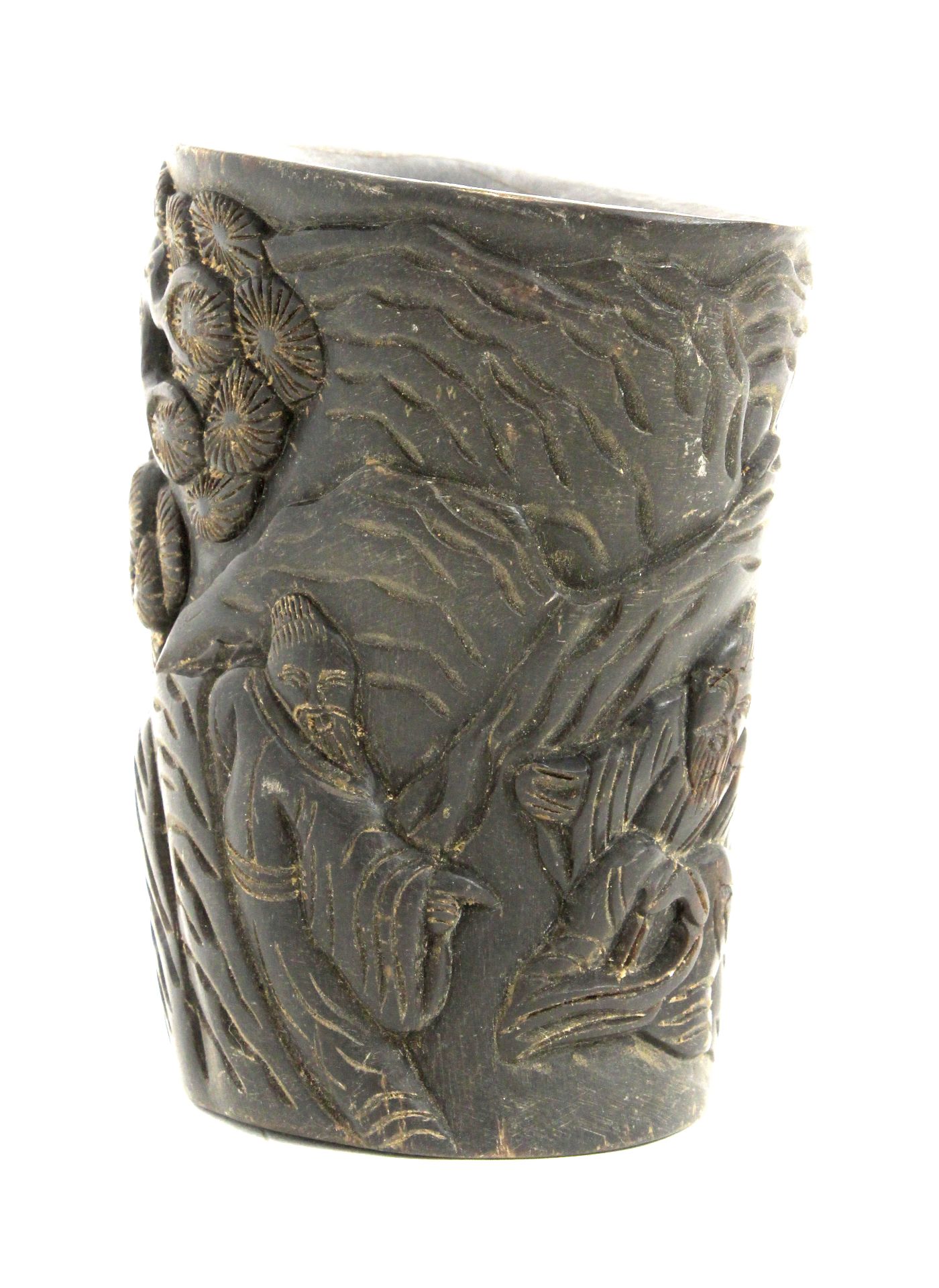A 20th century buffalo carved horn libation cup - Bild 3 aus 3