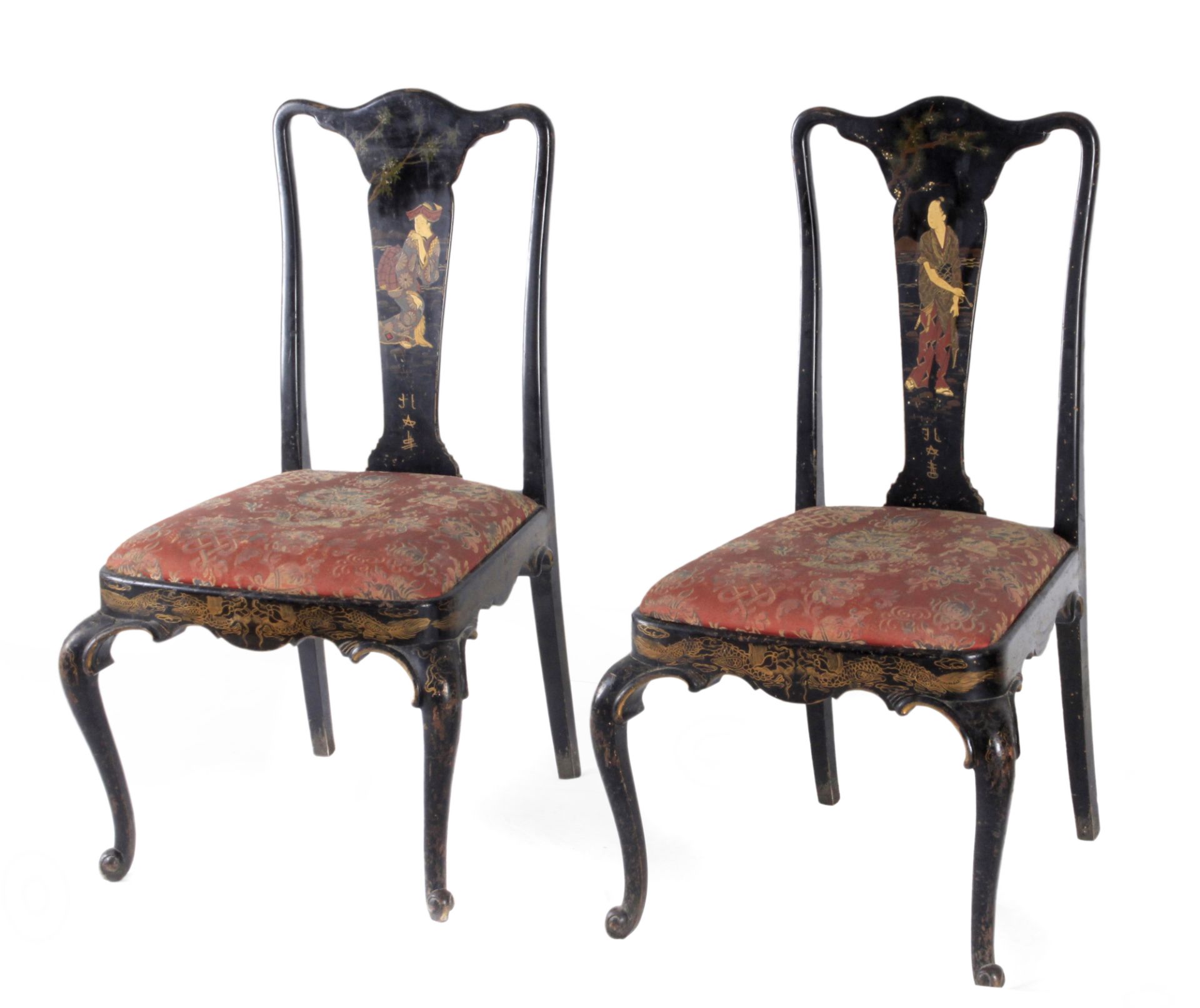 First third of 20th century Chinese chairs in lacquered wood