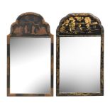 A pair of 20th century Chinese mirrors in lacquered wood