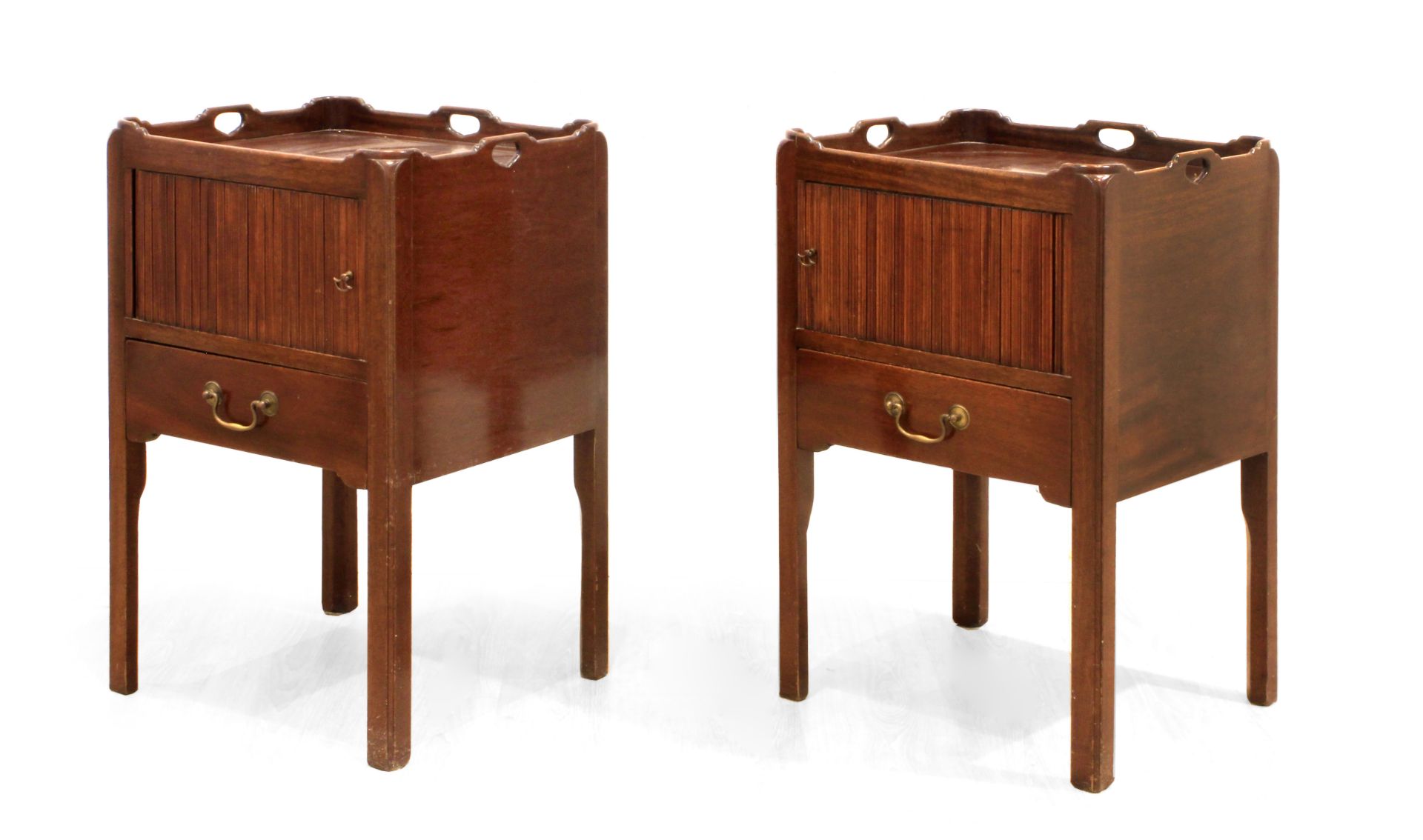 A pair of 19th century English oak nightstands