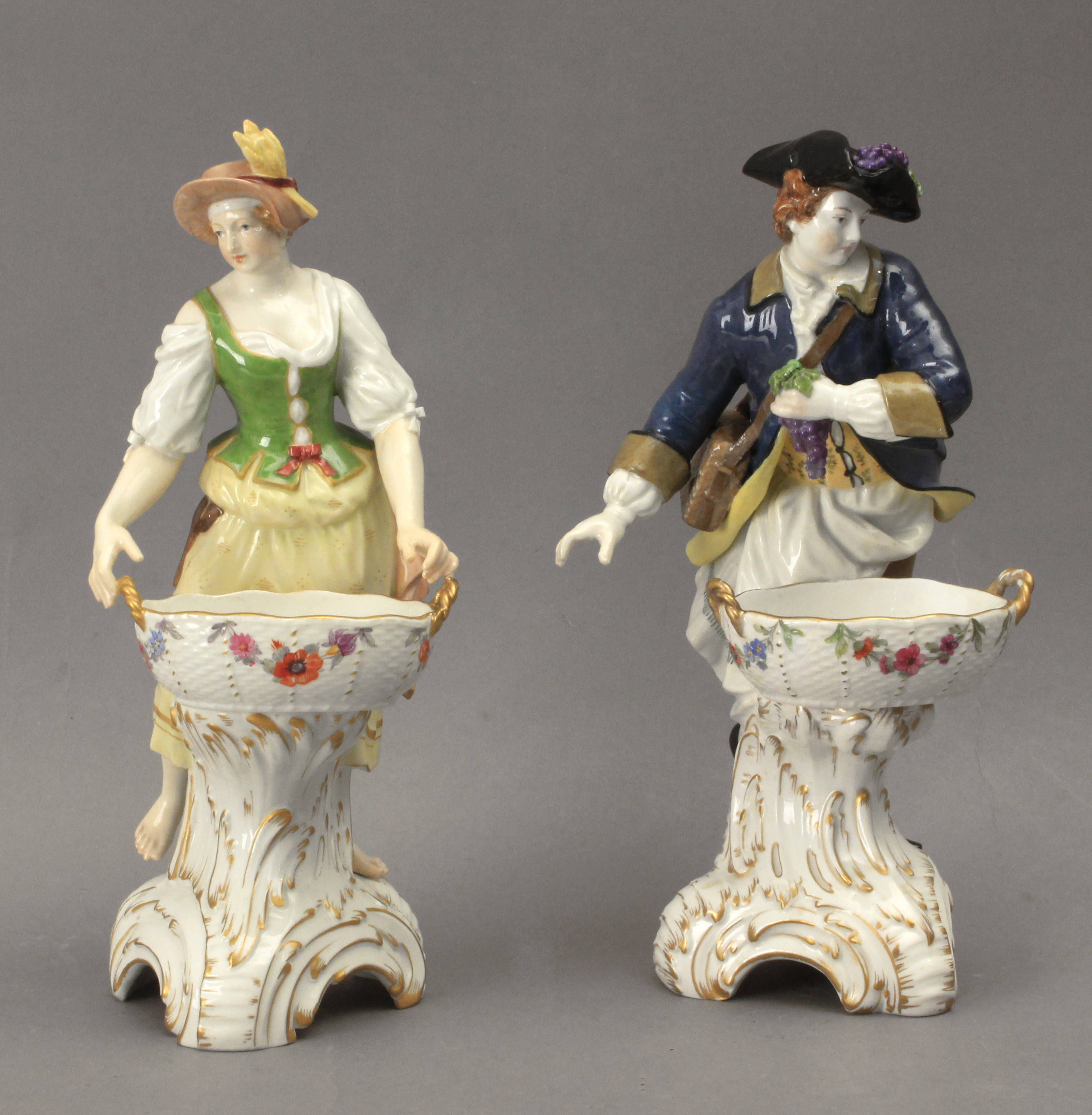 First half of 20th century pair of German figures in KPM porcelain