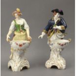 First half of 20th century pair of German figures in KPM porcelain