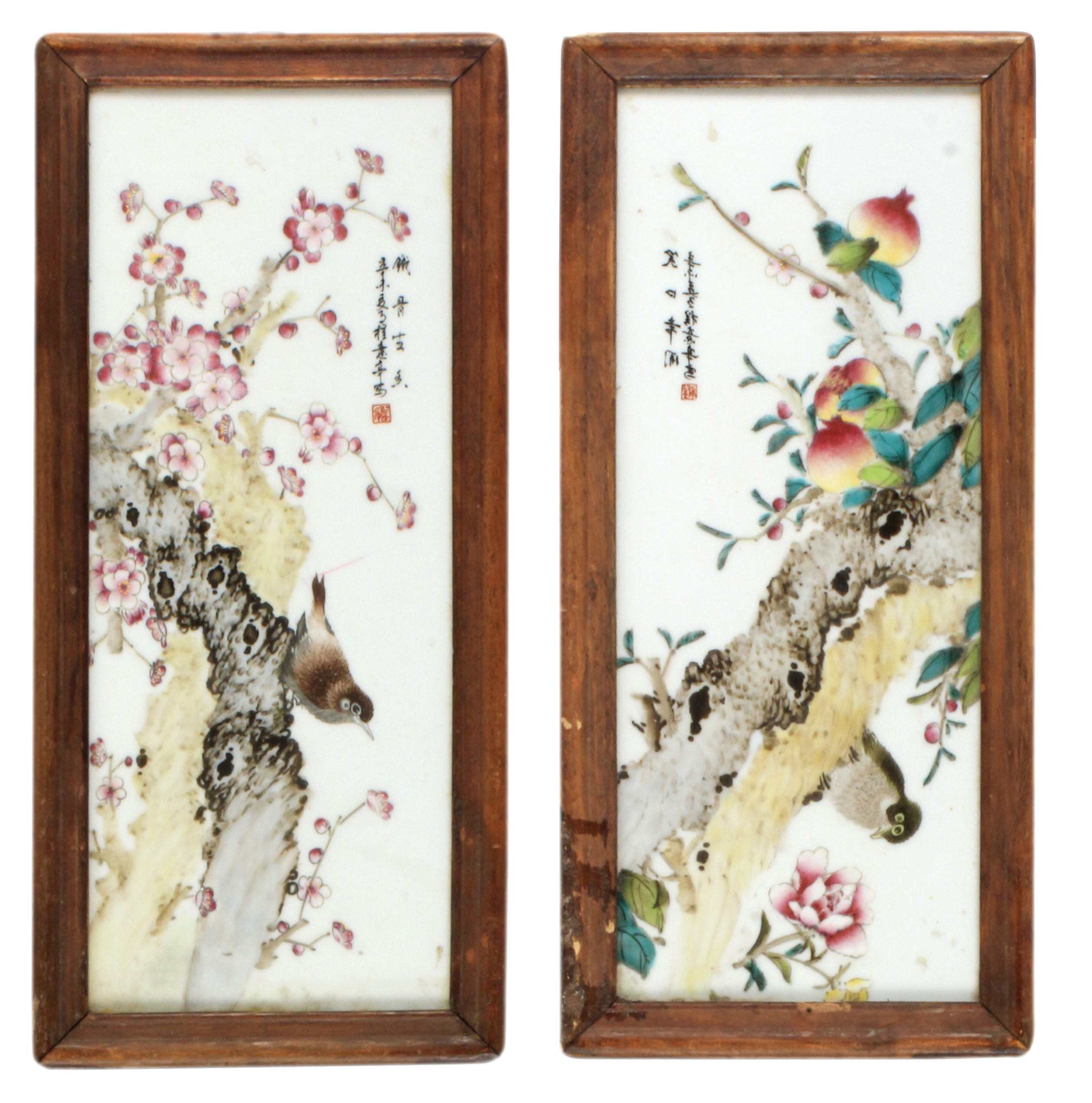 A pair of 20th century Chinese porcelain plaques - Image 4 of 6