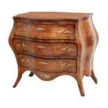 A 19th century Louis XV style Spanish pine and walnut chest of drawers