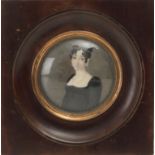 A 19th century Spanish portrait miniature of a dame