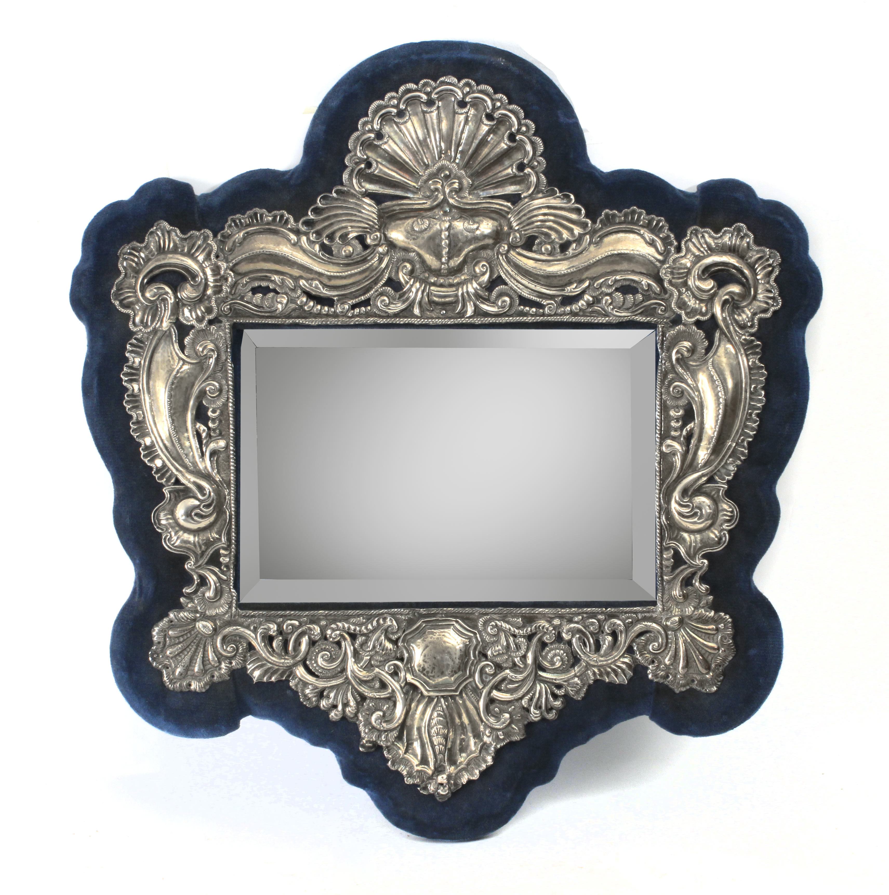 An 18th century Spanish Baroque silver mirror