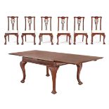 Set of six Chippendale style mahogany chairs and a table circa 1900