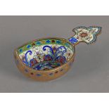 A 20th century Russian silver and cloisonné enamel kowsch