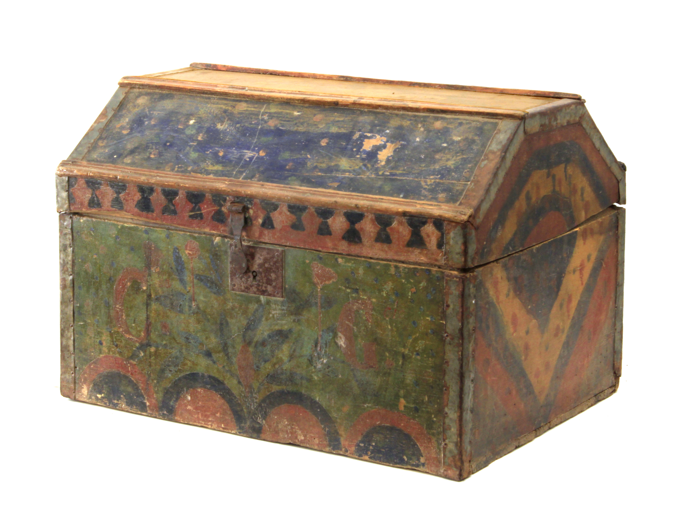 An 18th century carved and polychromed chest