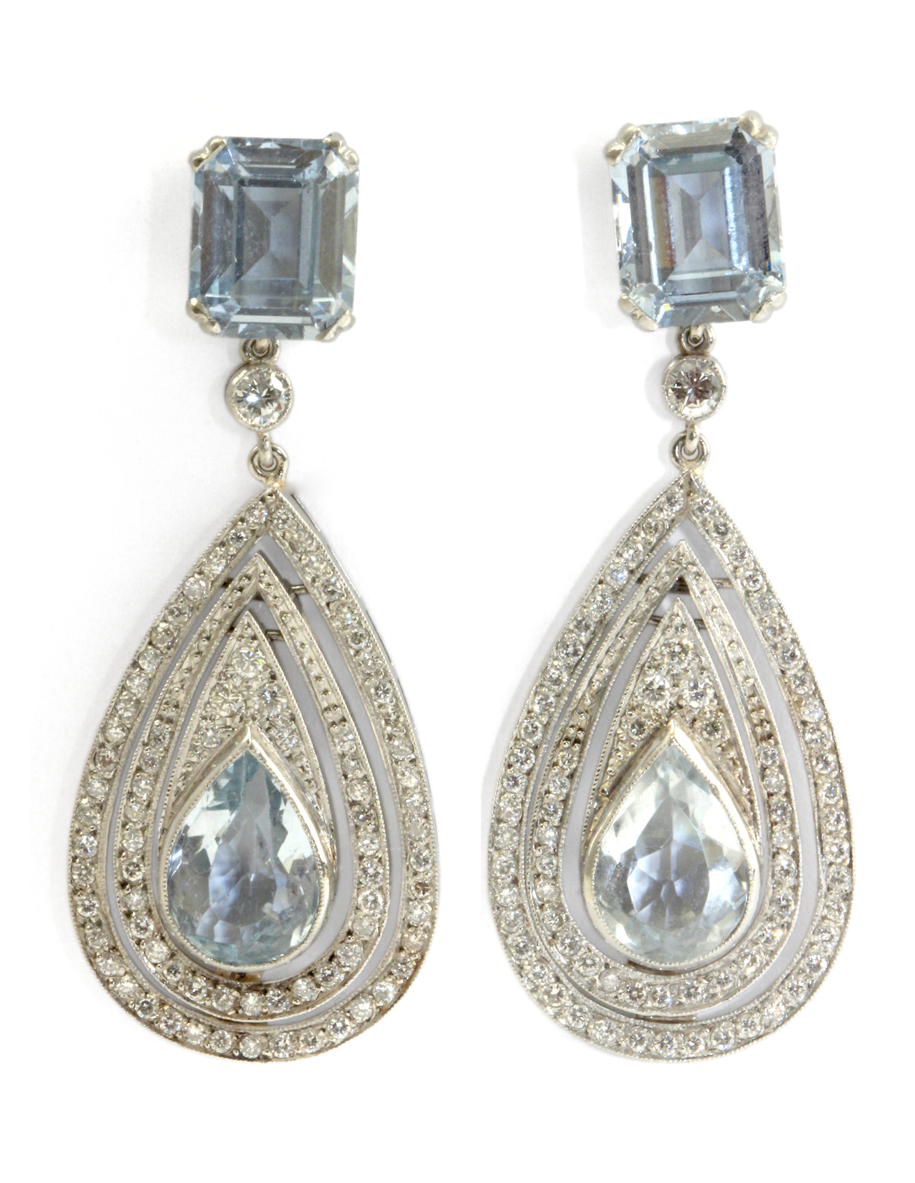 A pair of Neoclassical style long earrings