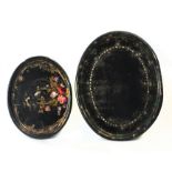 A pair of 19th century French lacquered serving trays