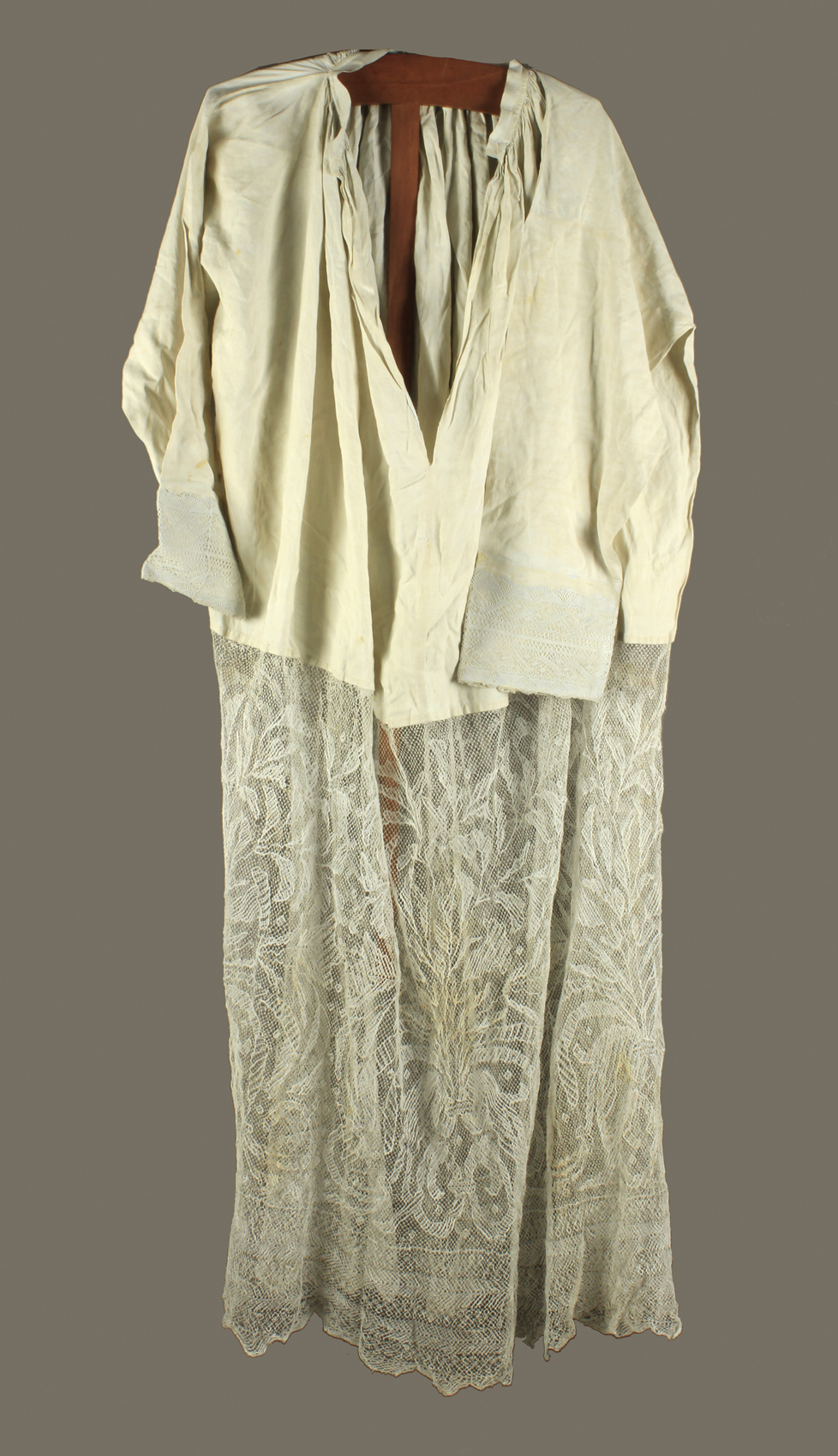 A 19th century linen and lace Catholic surplice vestment