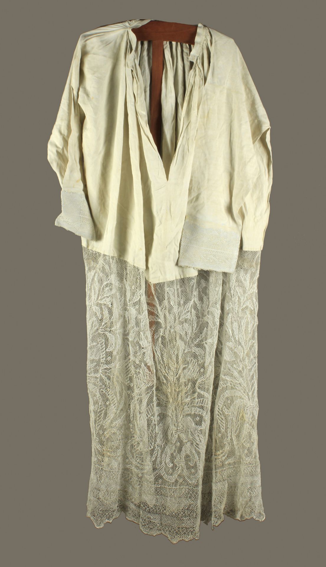 A 19th century linen and lace Catholic surplice vestment