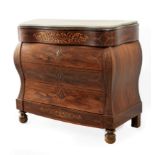 A 19th century Spanish Isabelino rosewood chest of drawers