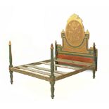 A 19th century carved and polychromed bed structure from Olot