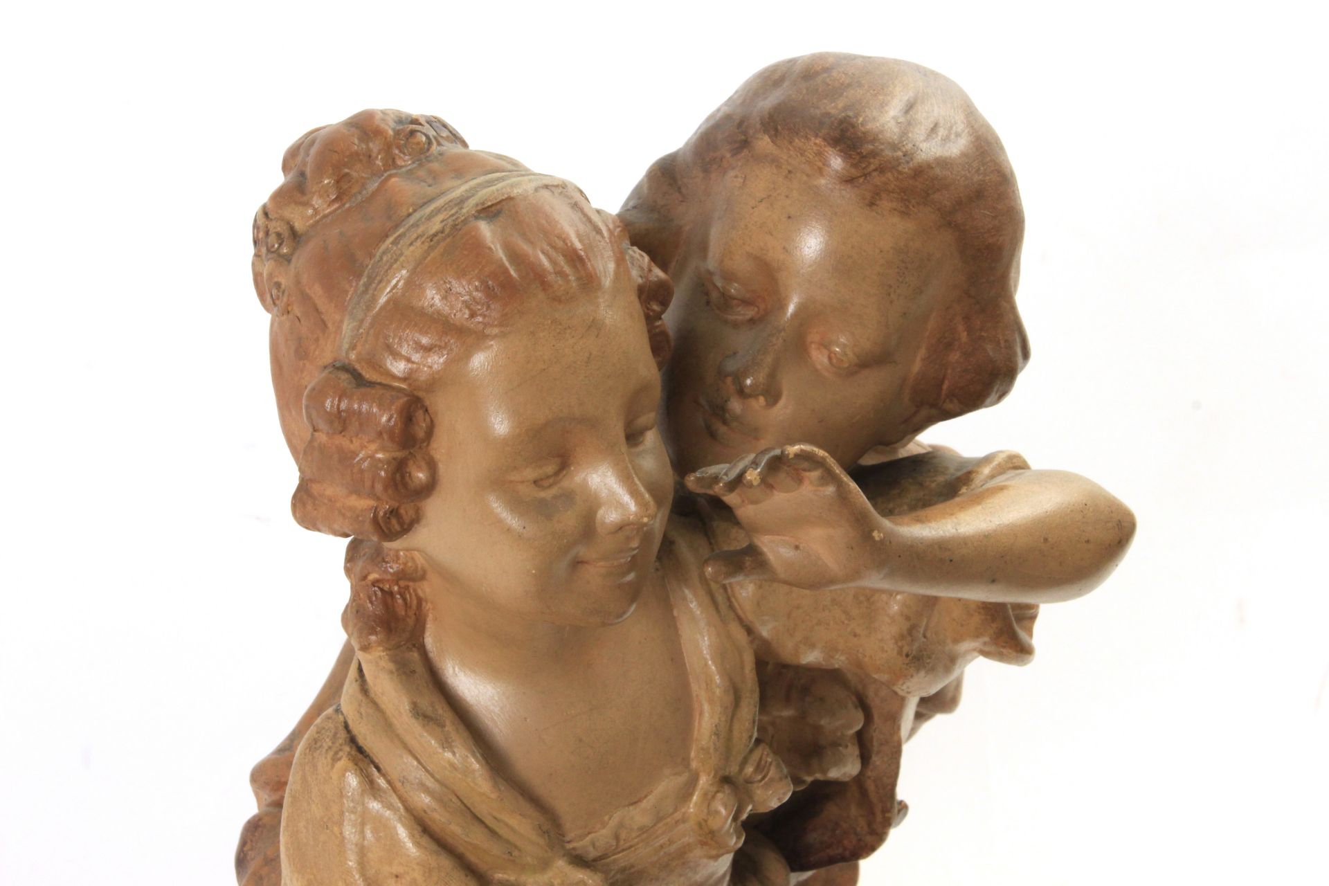 A 19th century Austrian group of figurines in Goldscheider terracotta - Image 5 of 9