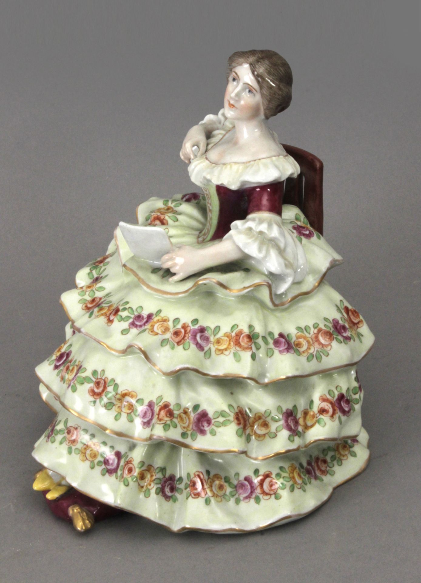 Early 20th century dame figurine in Von Schierholz porcelain