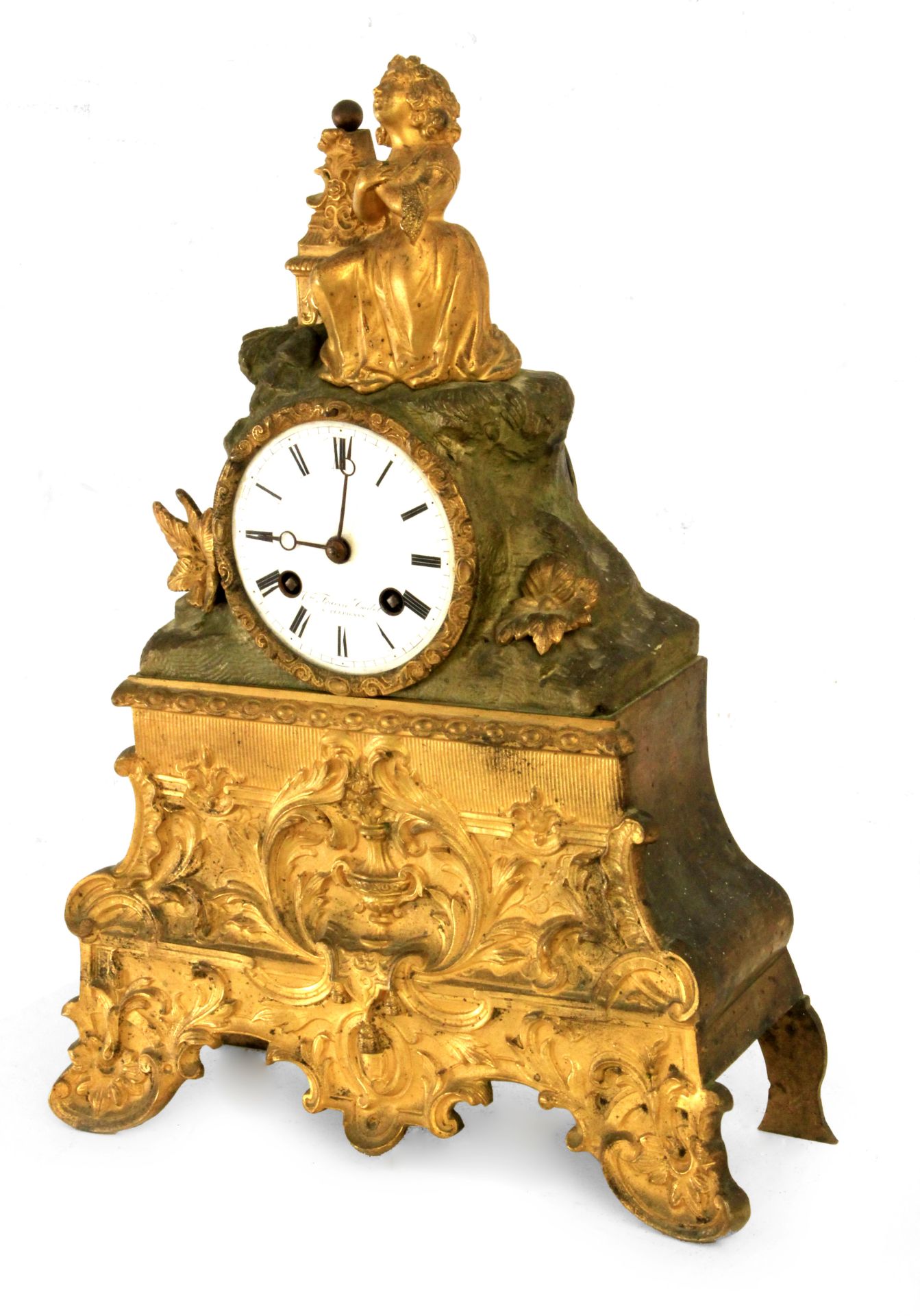 A 19th century French Empire period bronze mantel clock - Bild 2 aus 3