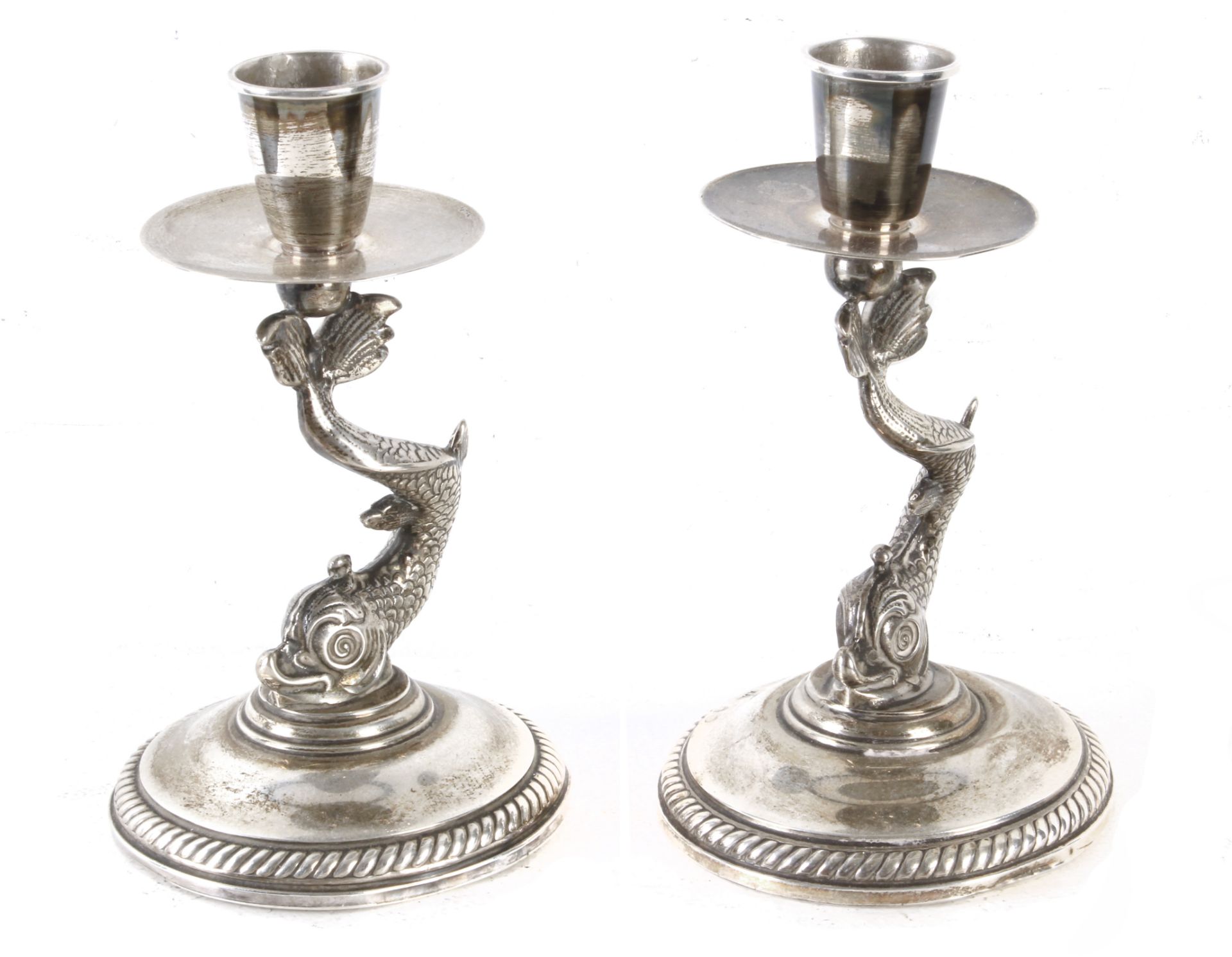 A. Pallé. A pair of 20th century silver candlesticks from Barcelona - Image 2 of 3