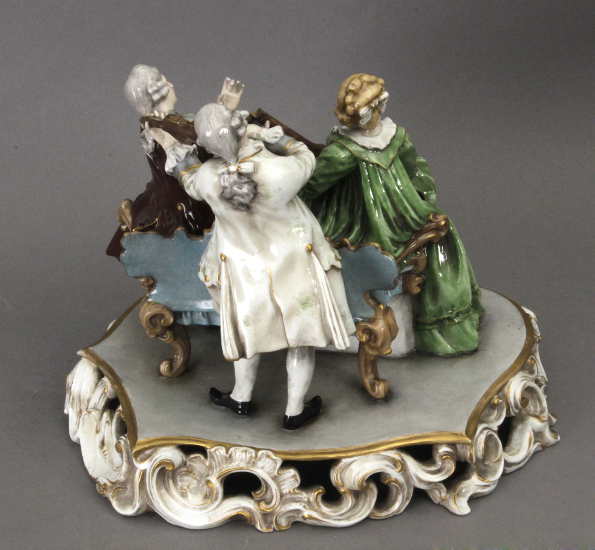 A late 18th century-early 19th century group of figurines in Italian Doccia porcelain