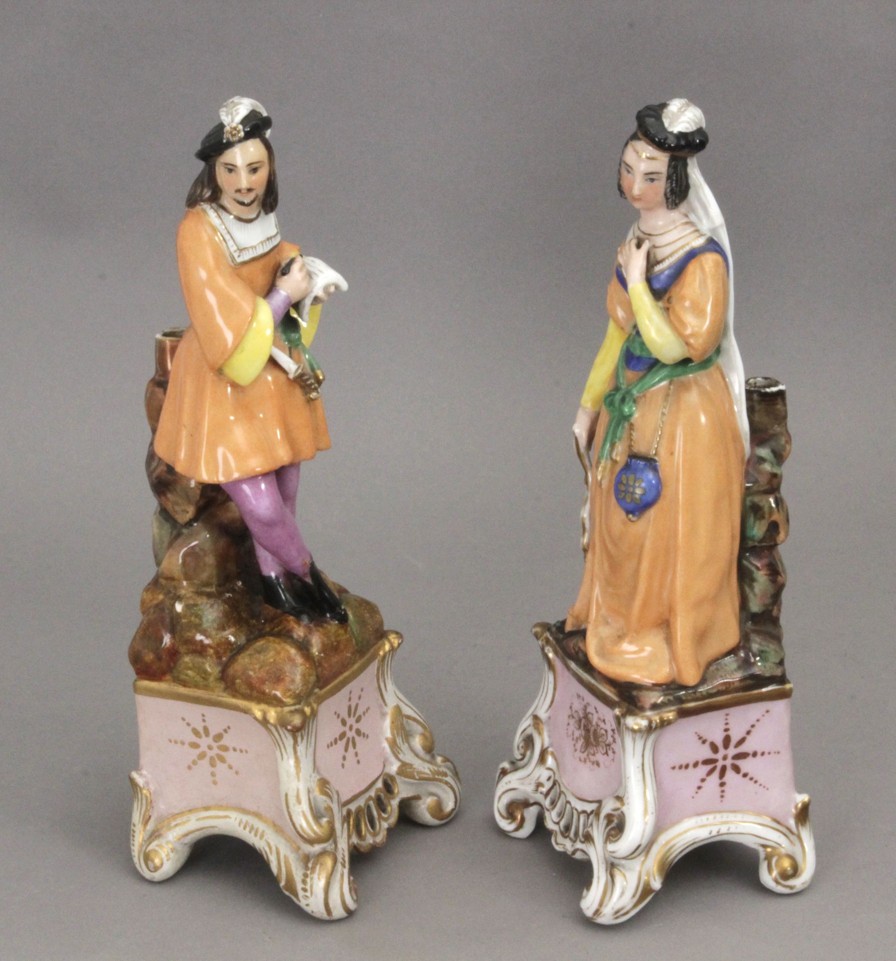 A pair of 19th century French figurines in Old Paris porcelain - Image 2 of 3