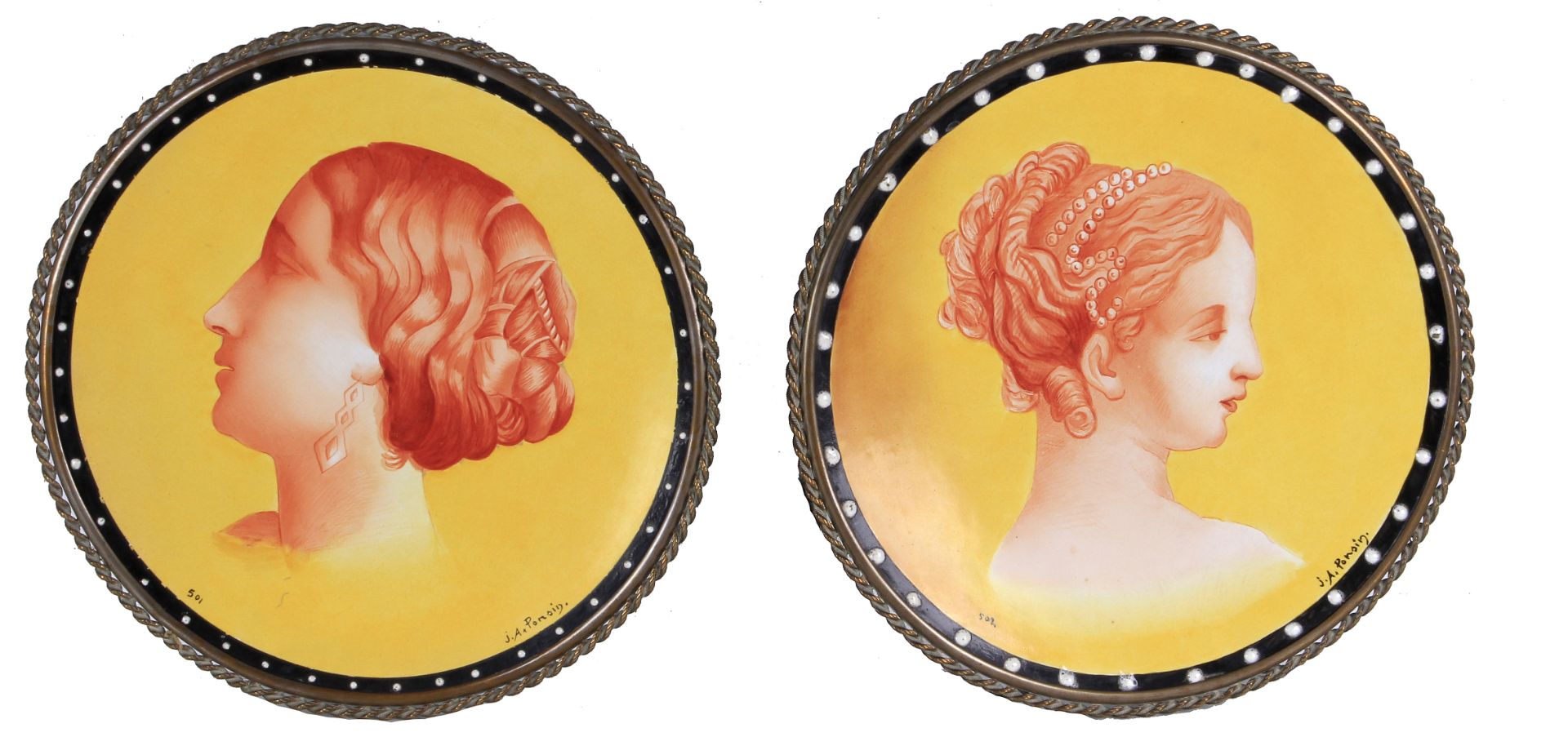 A pair of 19th century French decorative plates