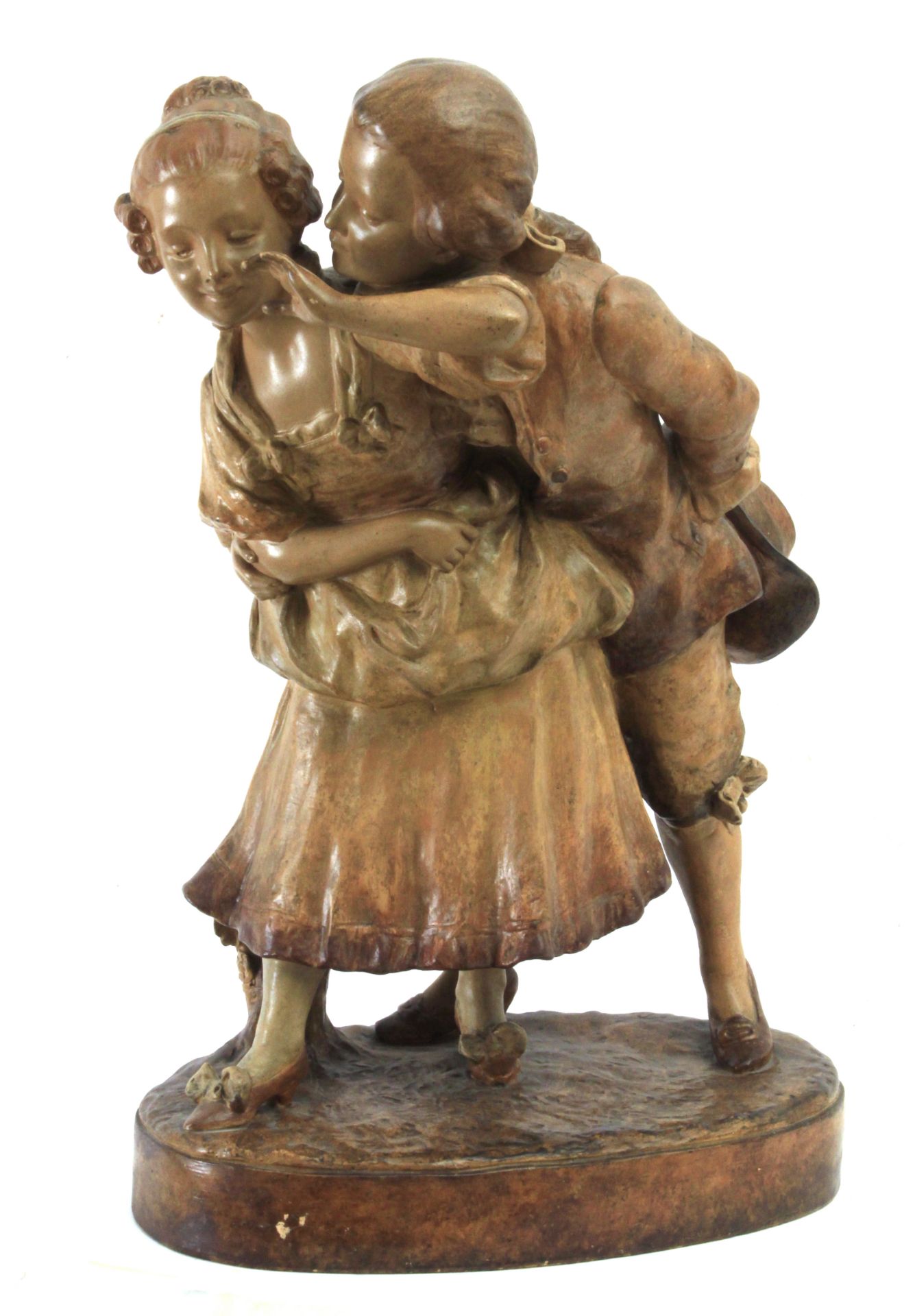 A 19th century Austrian group of figurines in Goldscheider terracotta