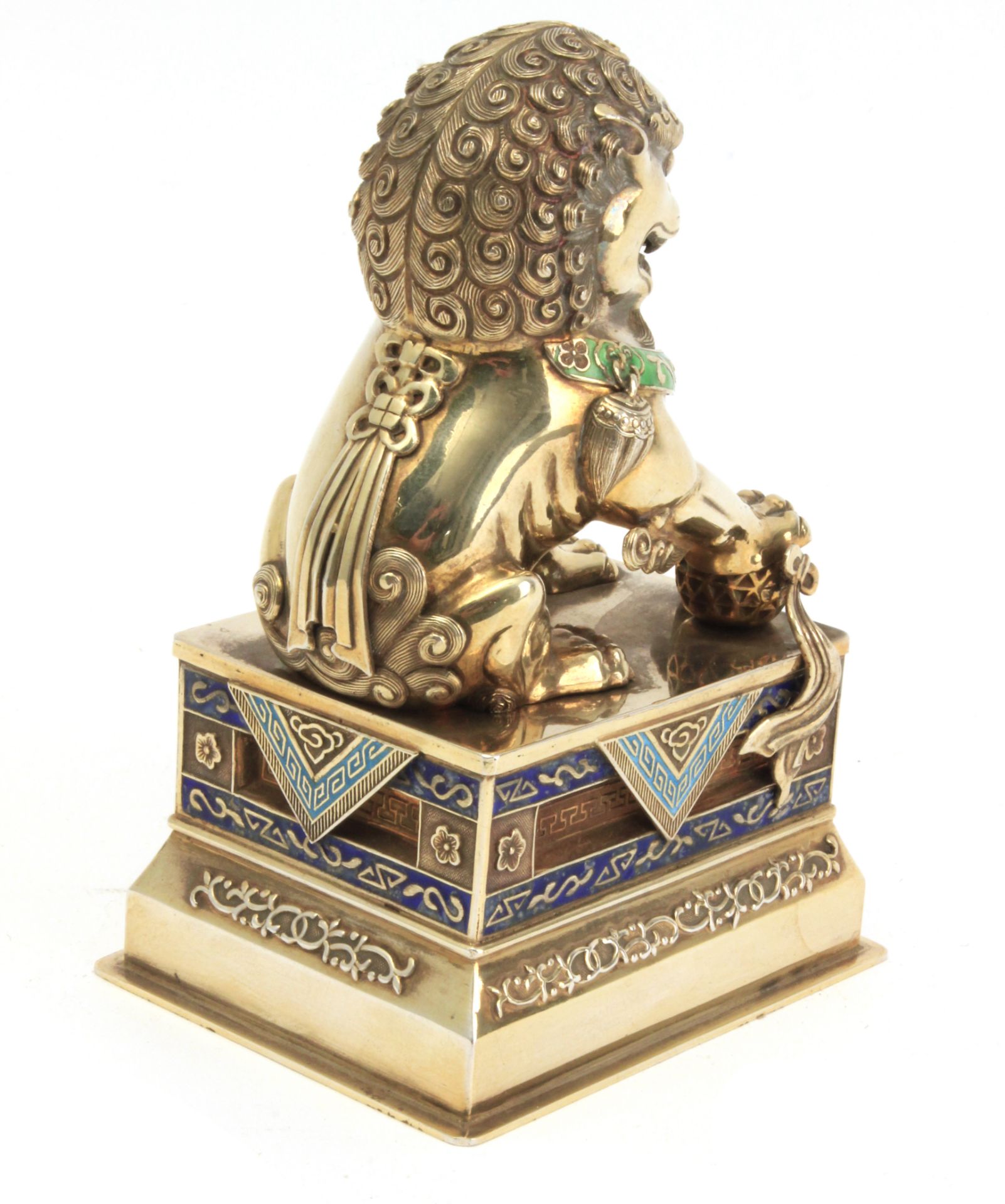 A 20th century Chinese silver Fu Guardian lion figure - Image 3 of 3