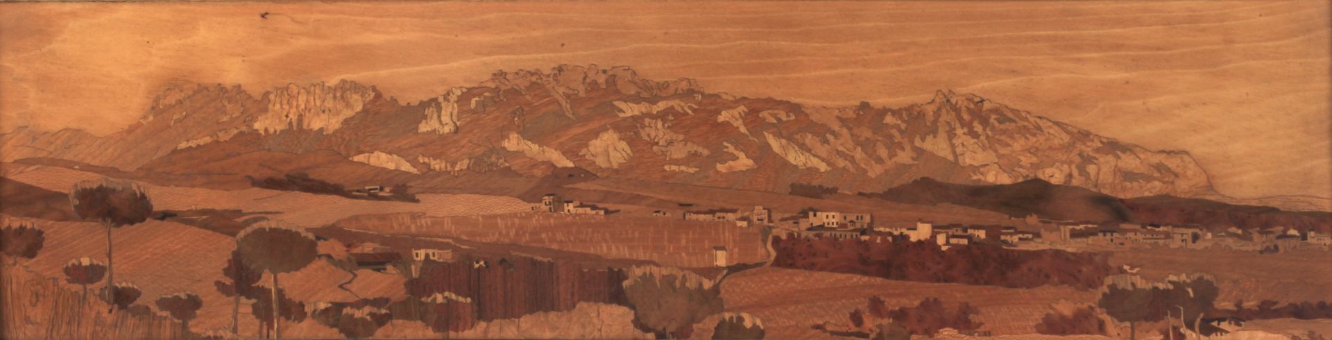 A 20th century Catalan wallplaque depicting a view of Montserrat - Bild 2 aus 2