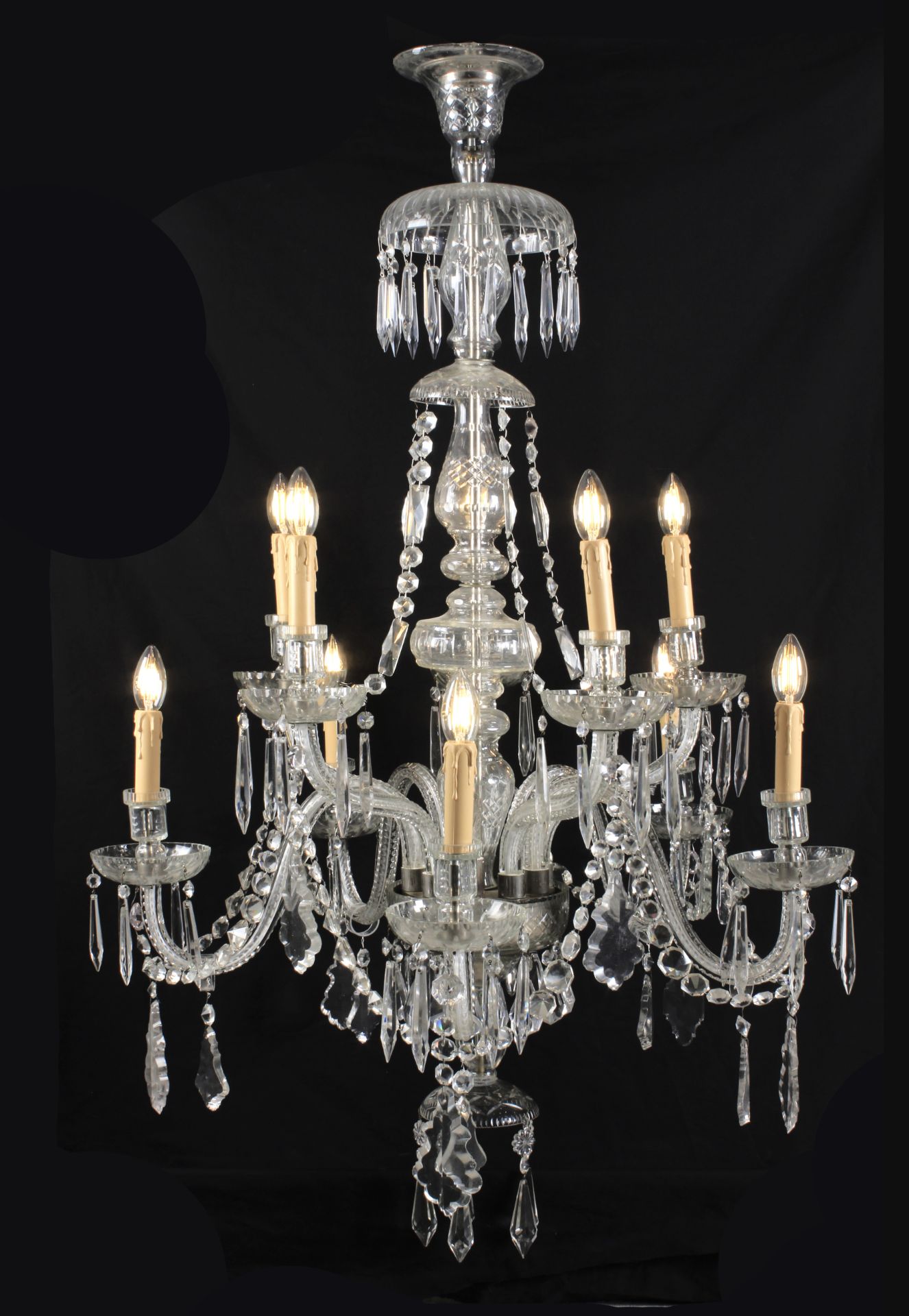 A 20th century gilt bronze anf glass beads chandelier