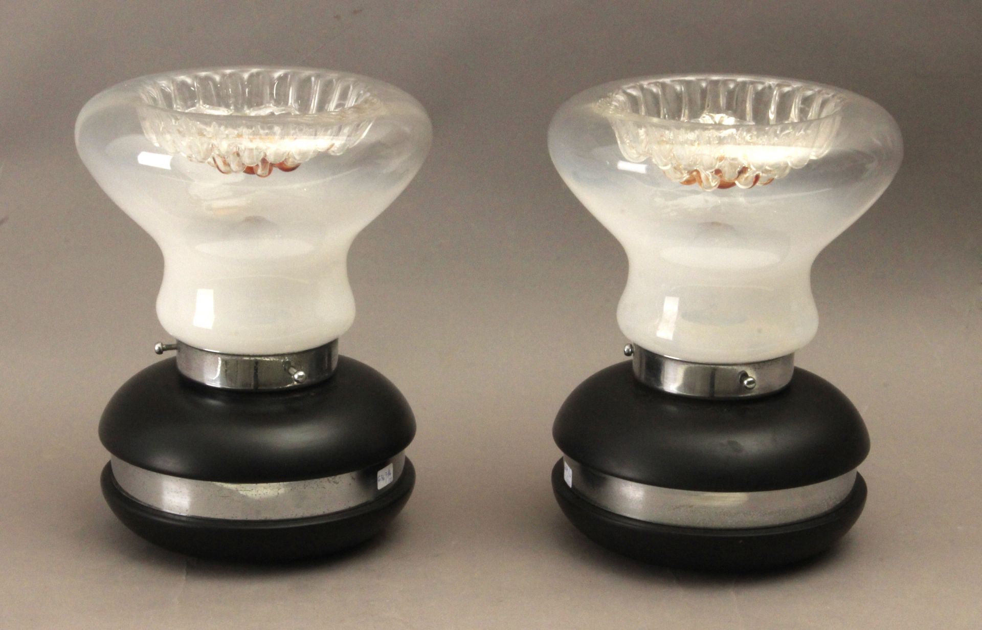 A pair of Mazzega style Italian table lamps circa 1970