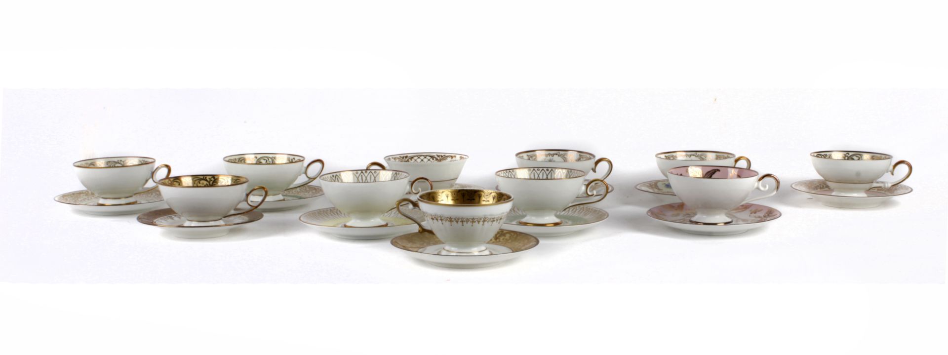 First third of 20th century coffee set for 11 pax. in German porcelain - Image 3 of 5