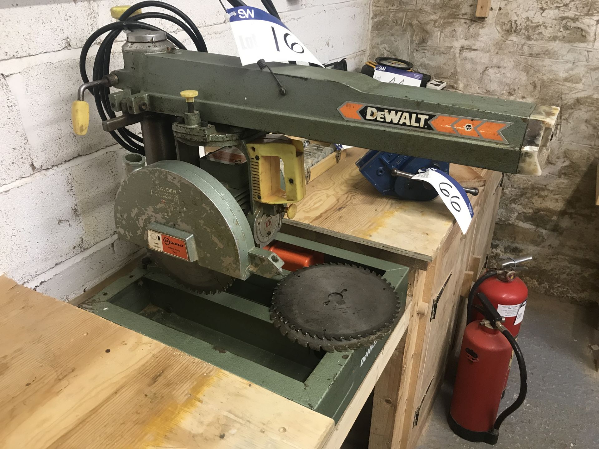 DeWalt DW110 RADIAL ARM PULLOVER CROSSCUT SAW, single phase, bench not included (note zero vat on - Image 2 of 5