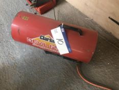 Clarke Devil 1250 LPG Portable Space Heater, single phase (note zero vat on hammer price, however