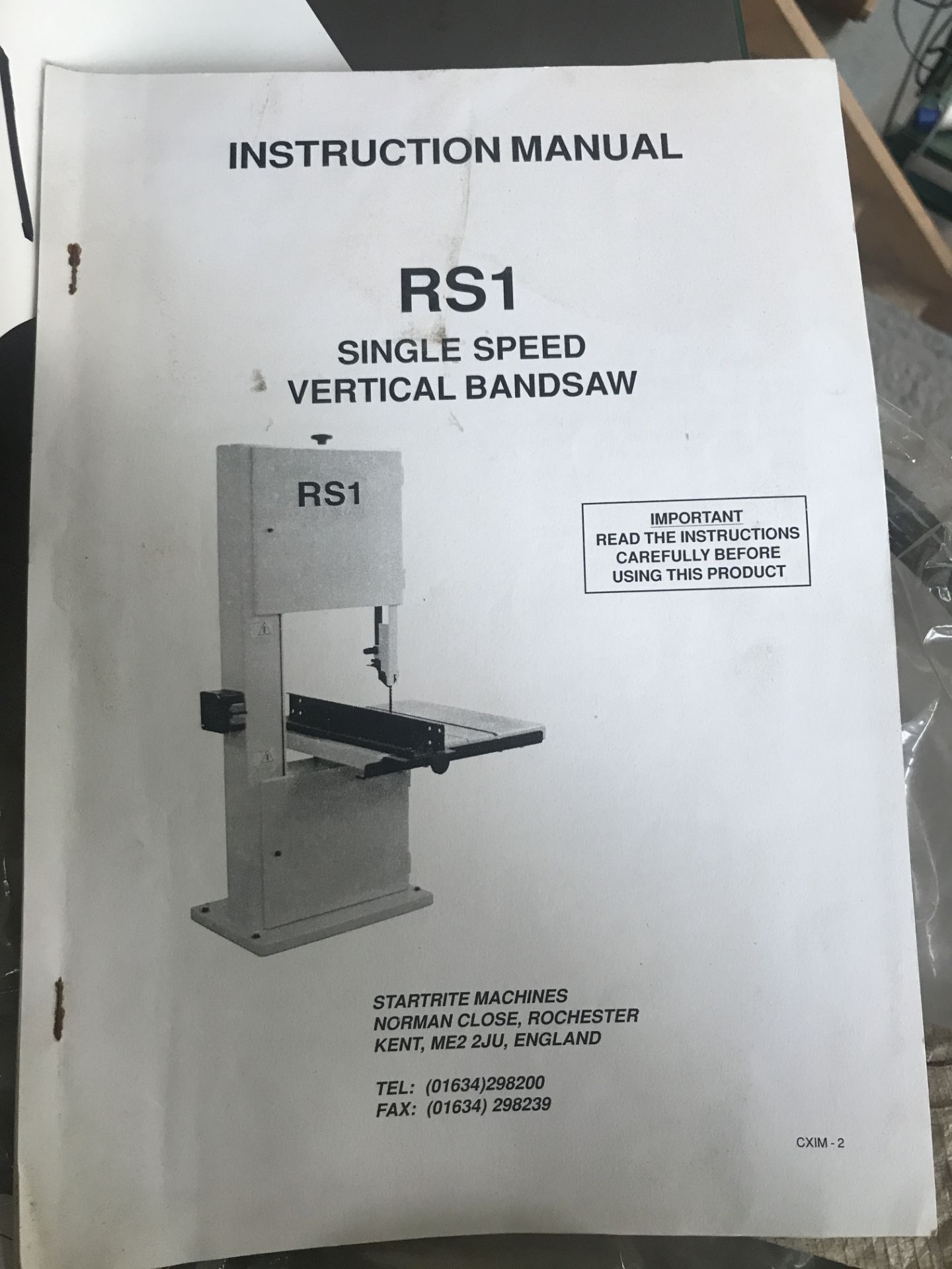 Startrite R51 Vertical Bandsaw, serial no. 202097, year of manufacture 1999, single phase, with - Bild 7 aus 9