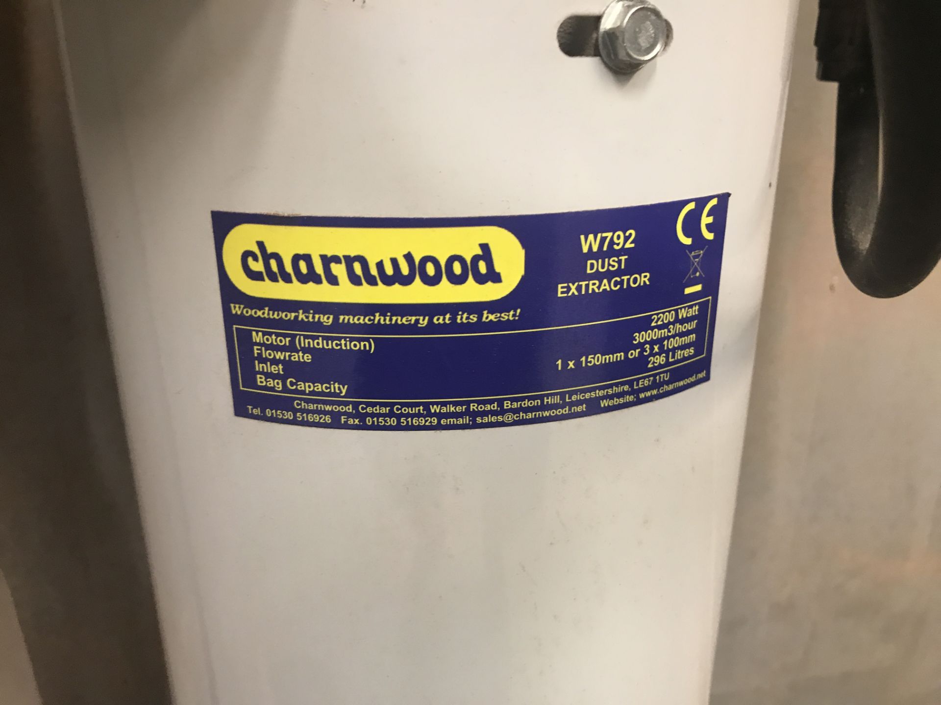 Charnwood W792 Two Bag Dust Extraction Unit, single phase, 296 litre bag cap. (note zero vat on - Image 2 of 2