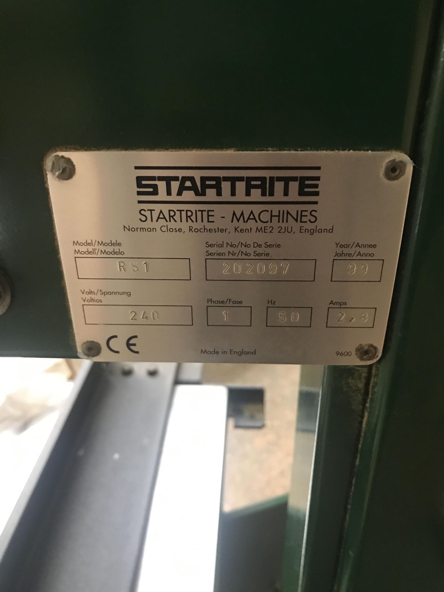 Startrite R51 Vertical Bandsaw, serial no. 202097, year of manufacture 1999, single phase, with - Bild 4 aus 9