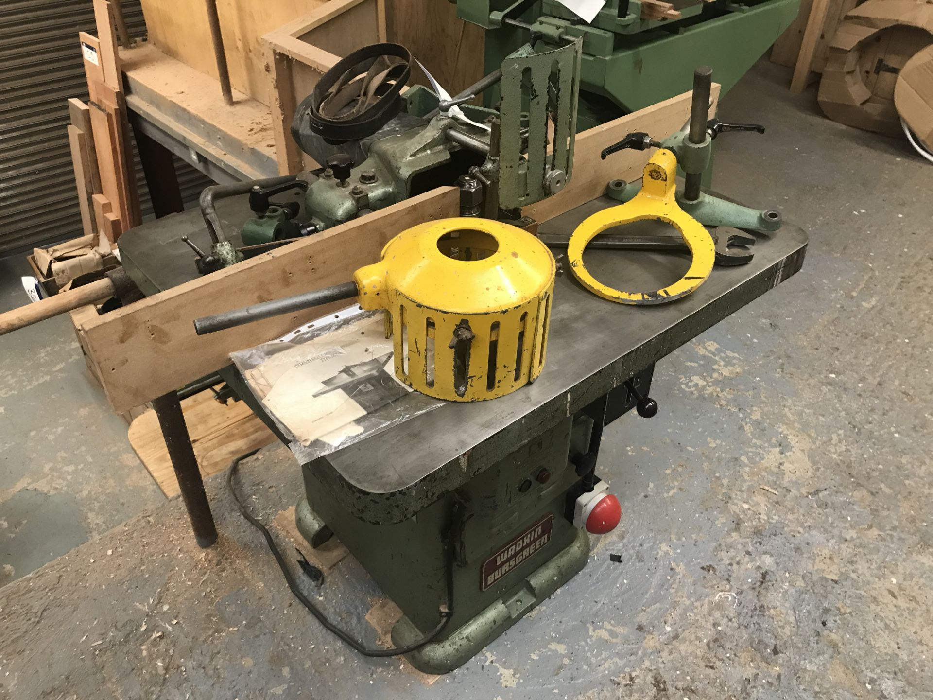 Wadkin Bursgreen BER/2 VERTICAL RISE & FALL SPINDLE MOULDER, serial no. 73827, single phase (note - Image 2 of 9