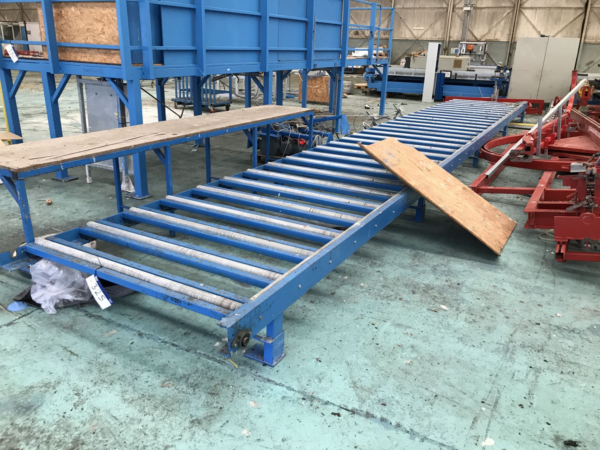 Powered Roller Conveyor, approx. 1.7m wide on rollers x 10.5m long