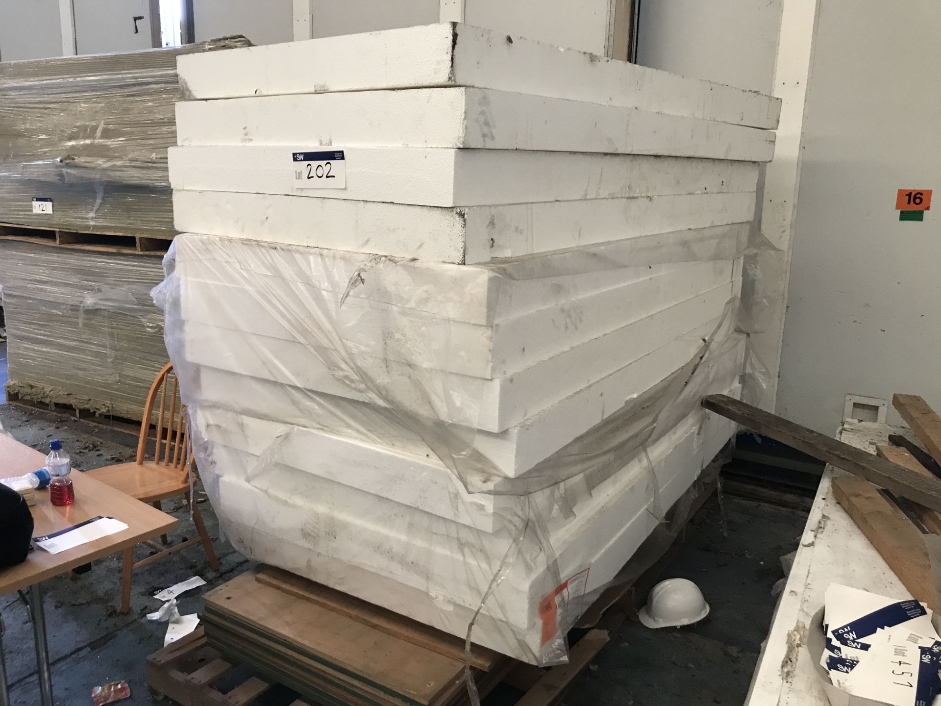 Polystyrene Boards, as set out in one stack, approx. 2.4m long