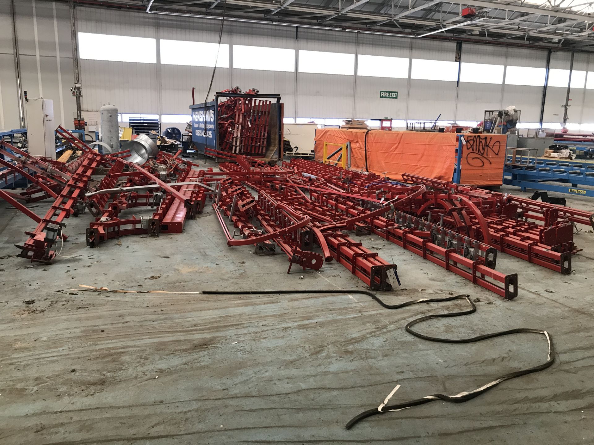 Quantity of Overhead Conveyors, as set out on floor, up to approx. 9m long