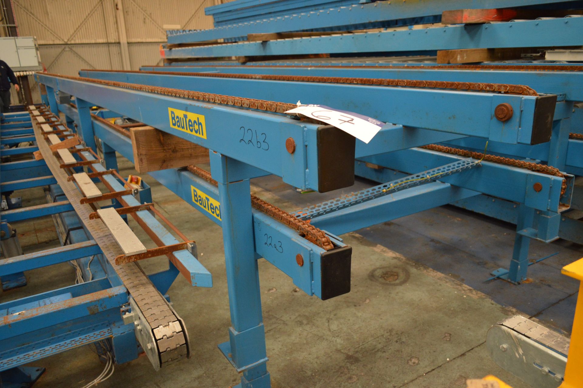 Two BauTech Chain Conveyors, each approx. 2.03m wide x 9.5m long - Image 2 of 2