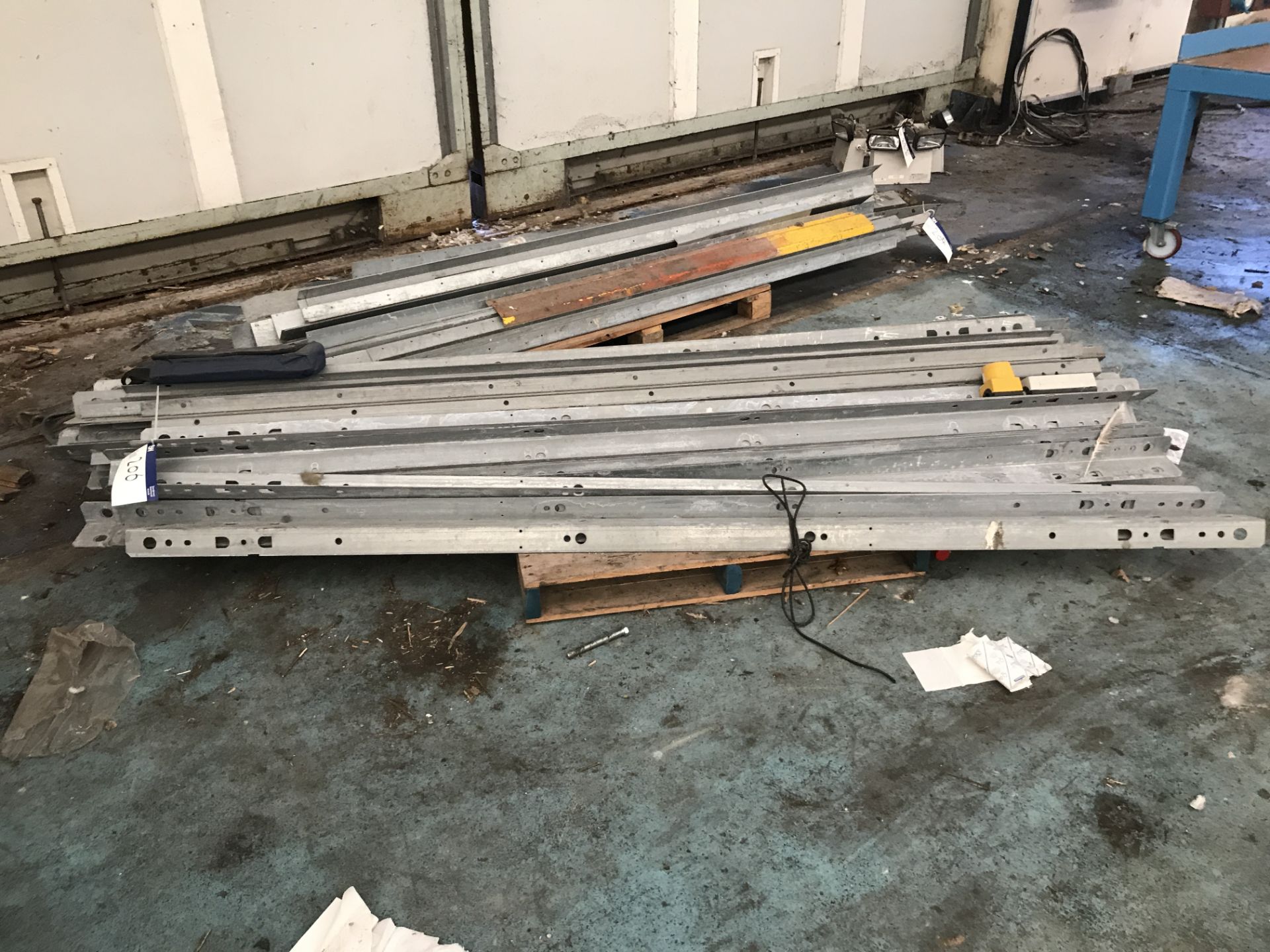 Galvanised Steel Angle Brackets, approx. 3m long, as set out on pallet