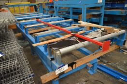 Roller Conveyor, approx. 1.6m wide on rollers x 6.8m long overall, with fabricated steel stand