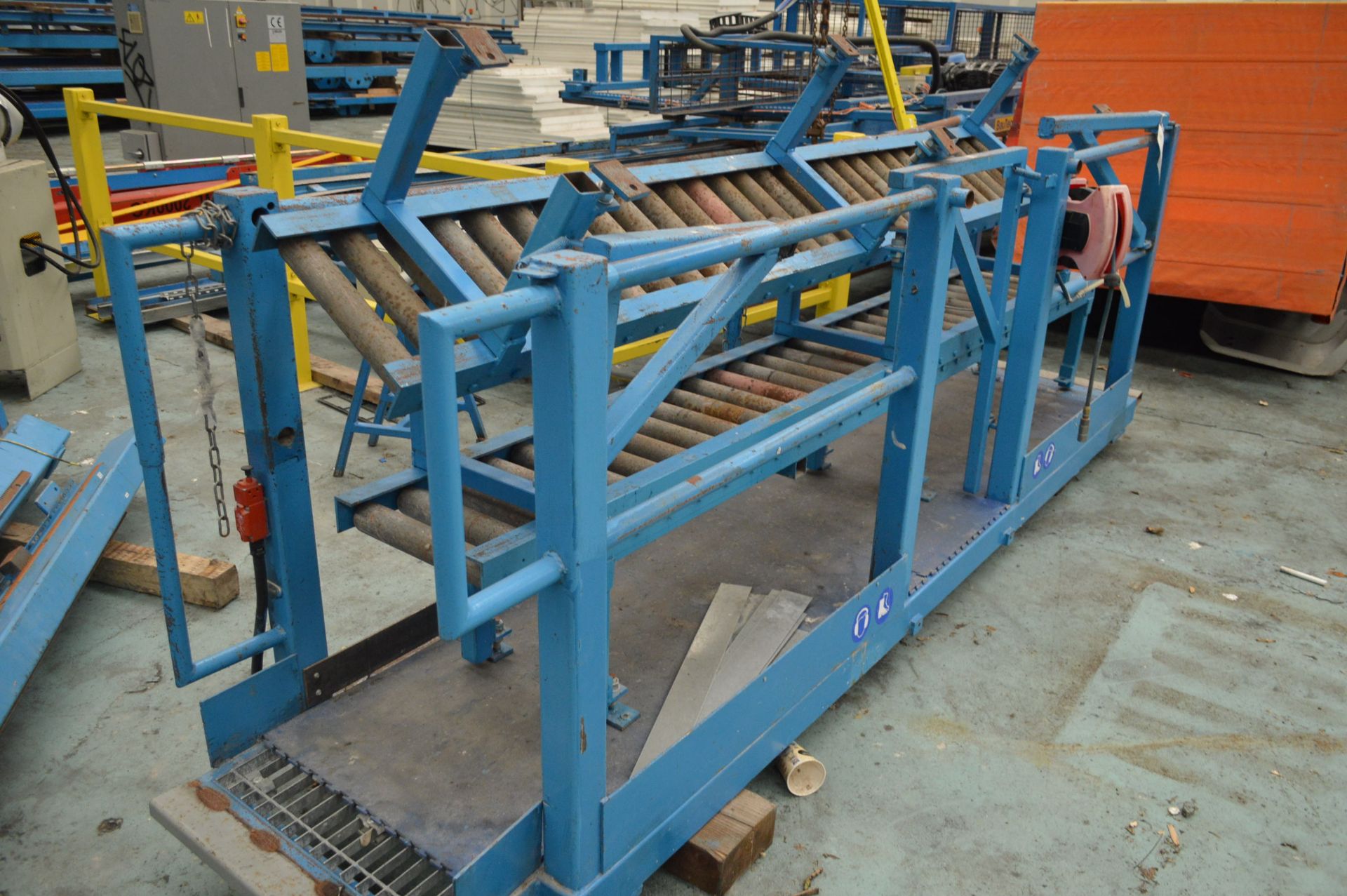 Three Roller Conveyor Stands, with access staging - Image 2 of 2