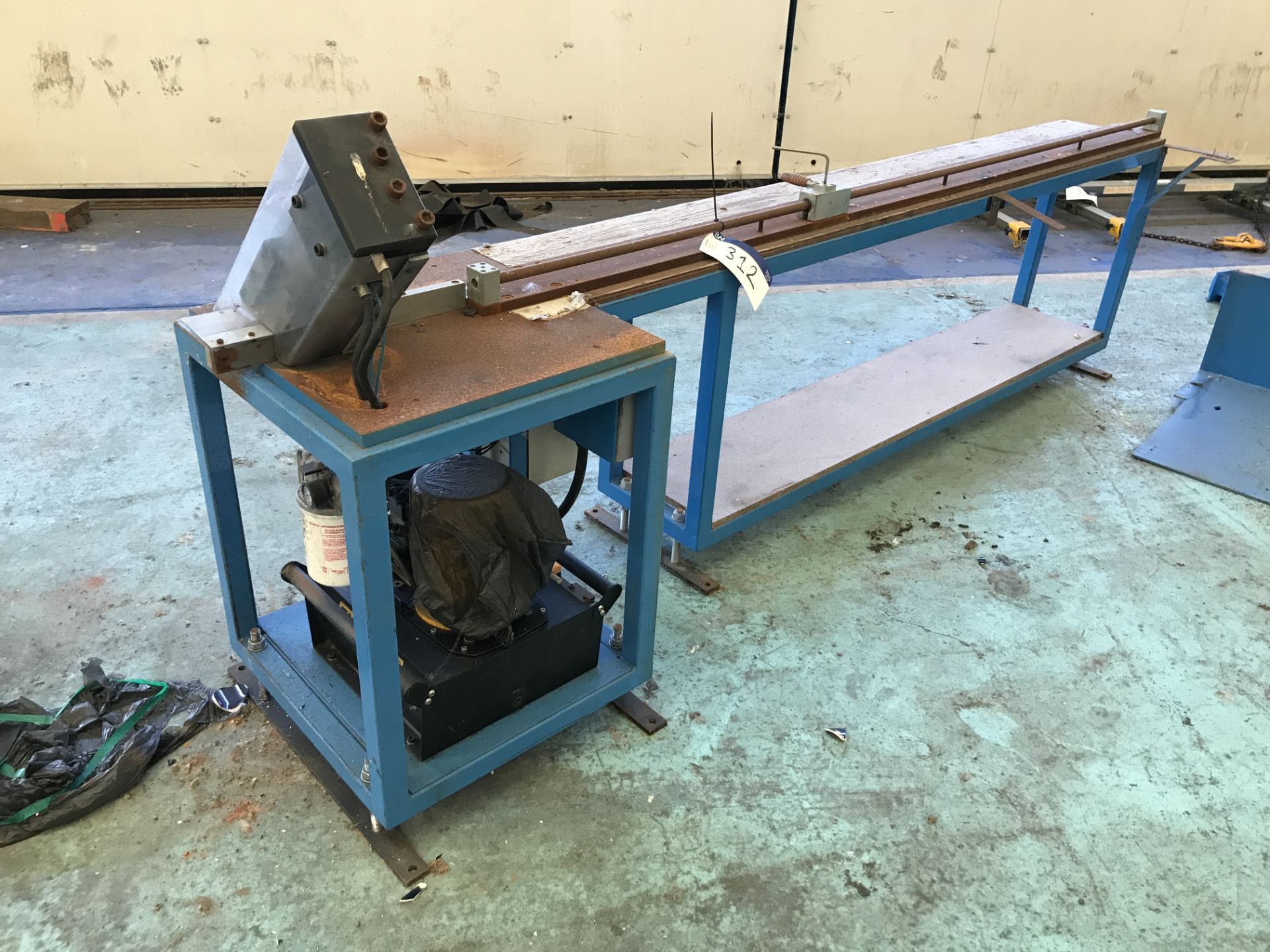 Steel Framed Workshop Bench, with cutting equipment
