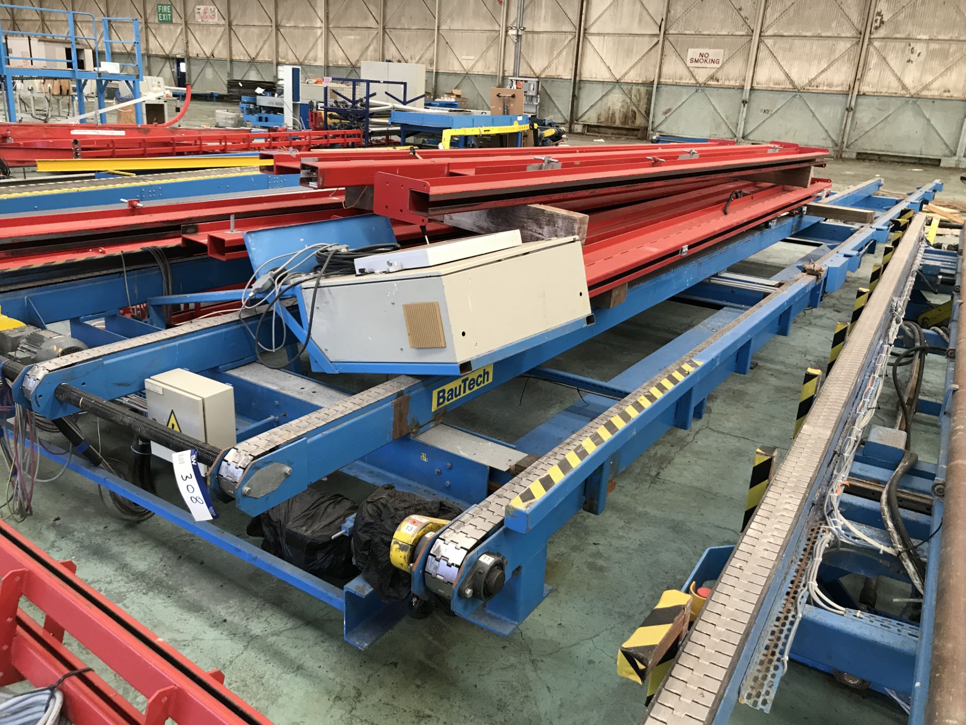 BauTech Conveyor Unit, with control panel and overhead conveyors, as set out on top of conveyor