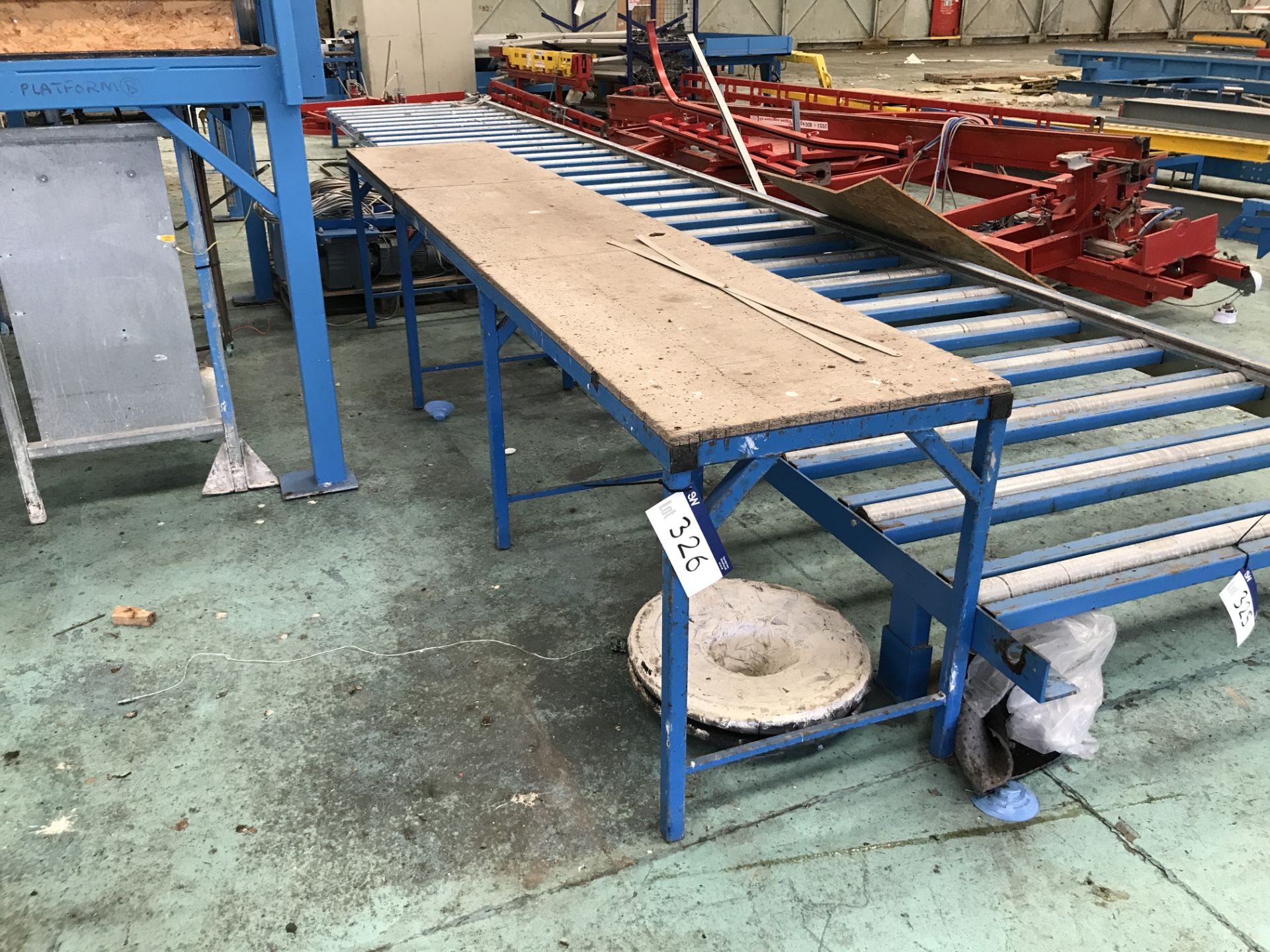 Steel Framed Bench, approx. 4m long